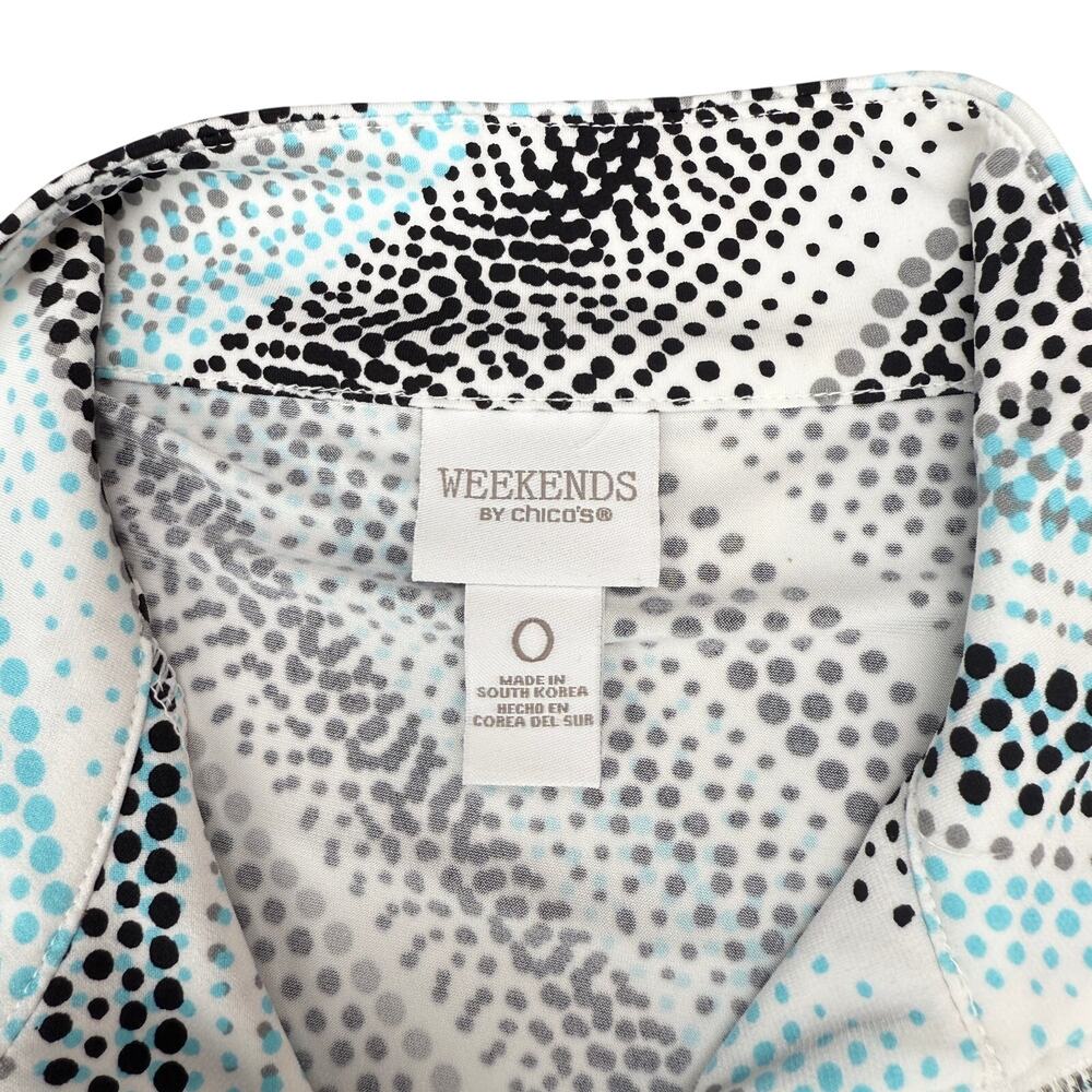 Chico's Weekends Patterned Zip Top Size Small - image 4